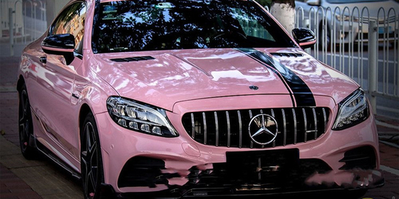 Parlak Şeftali Pembe Araba Sarma Araç Sargısı Vinil Rulo 1.27m Genişlik SGS