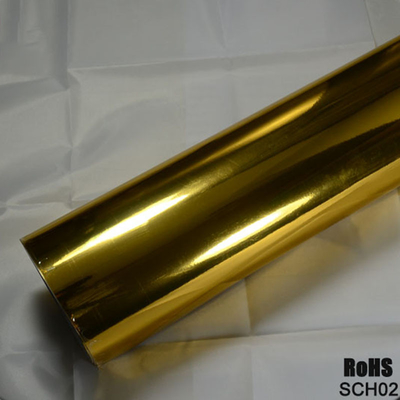 Parlak Altın Krom Araba Vinil Wrap Hava Yayın Kaydırılabilir 140gsm