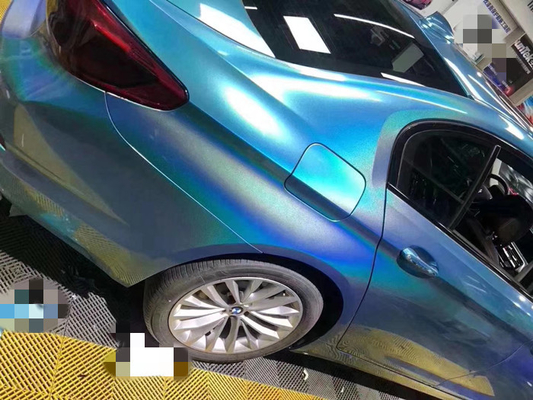 1.27m Kaydırılabilir Lazer Mavi Glitter Vinil Sargı Hava Tahliyesi parlak araba kaplaması