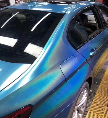 1.27m Kaydırılabilir Lazer Mavi Glitter Vinil Sargı Hava Tahliyesi parlak araba kaplaması