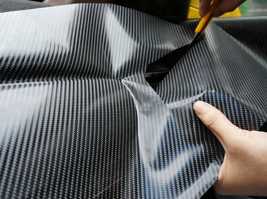 İç Dış Siyah 6D Karbon Fiber Araba Vinil Wrap Rulo Hava Tahliyesi