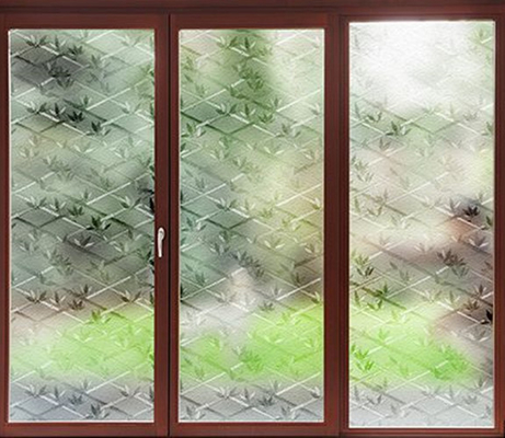 3D Gizlilik Dekoratif Pencere Camı Filmi Bambu Dokulu Desen