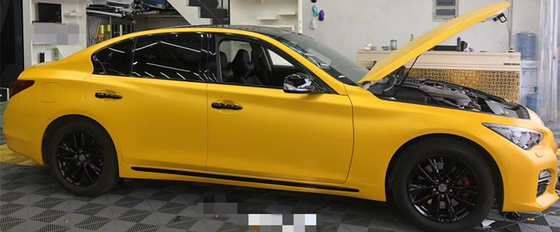 Sarı Metalik Mat Araba Vinil Wrap Kendinden Yapışkanlı 140gsm Kalın